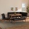 Baxton Studio Sanford Mid-Century Dark Brown Faux Leather and Walnut Brown Finished Wood 5-PC Dining Nook Set 184-11343-11344-11345-9305-Zoro - alternate 3